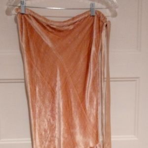 Long pink velvet skirt